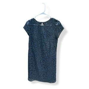 Loft Dress Lace Overlay Black Dress Lined | 0